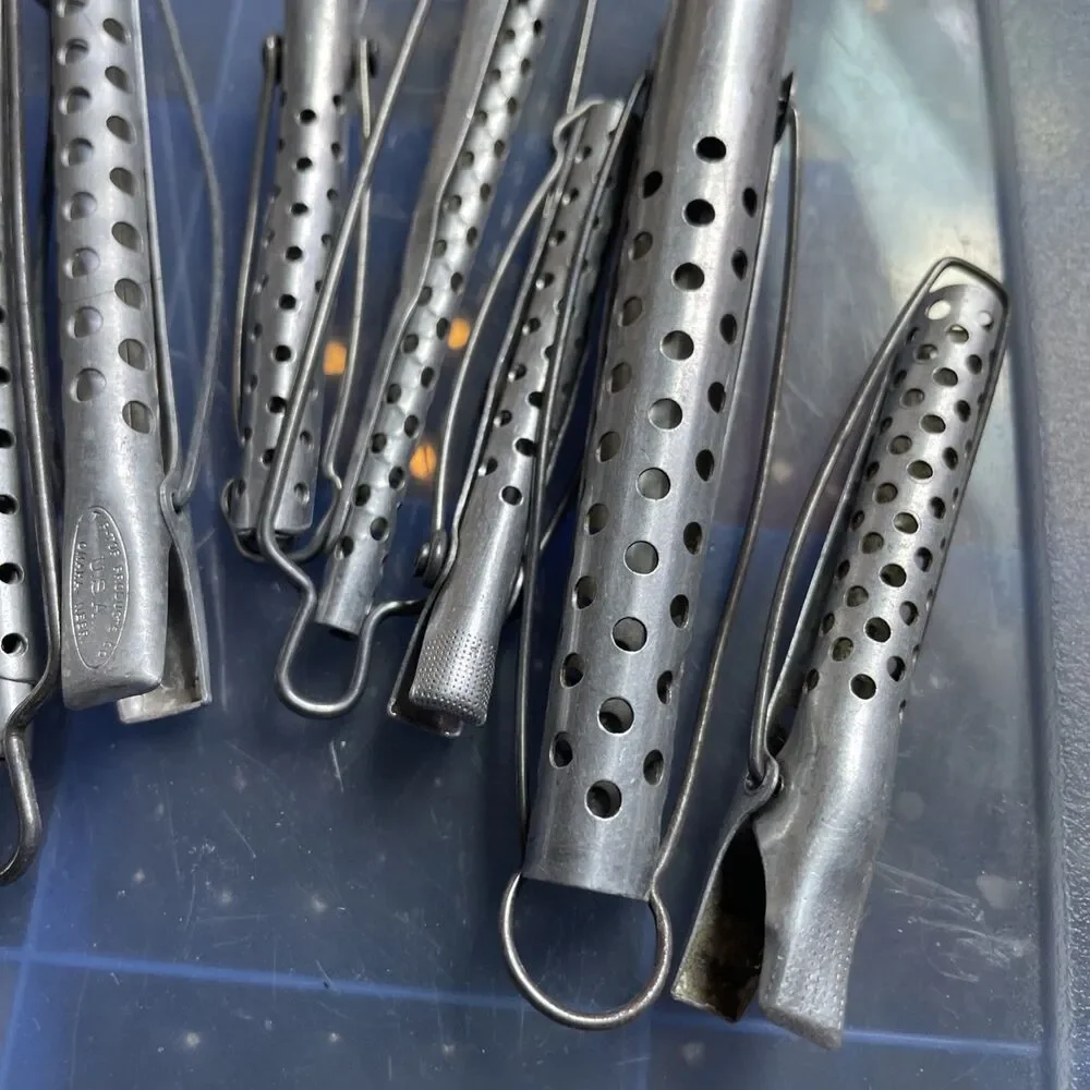 Tip-Top Aluminum Vintage Metal Hair Perm Rod Curlers 11 PCs